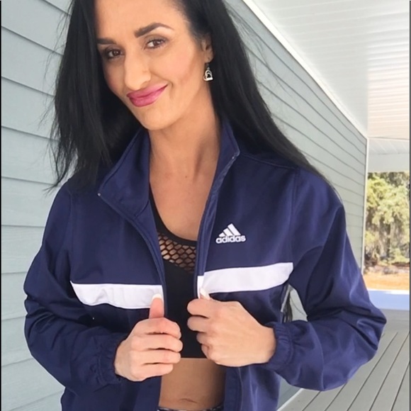 adidas Jackets & Blazers - Adidas navy blue zip up sport jacket